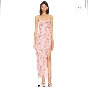 MORE TO COME Catalina Wrap Maxi Dress in Pink Floral size small. NWT